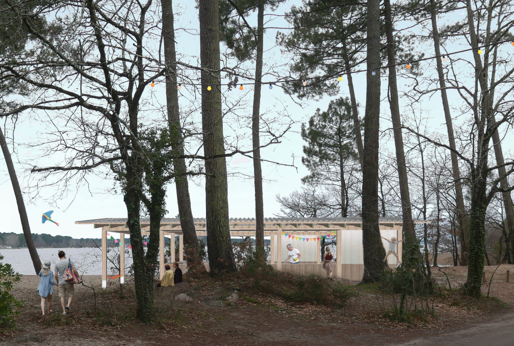 2020. Construction d'une paillotte au bord d'un lac - Sanguinet (40).jpg